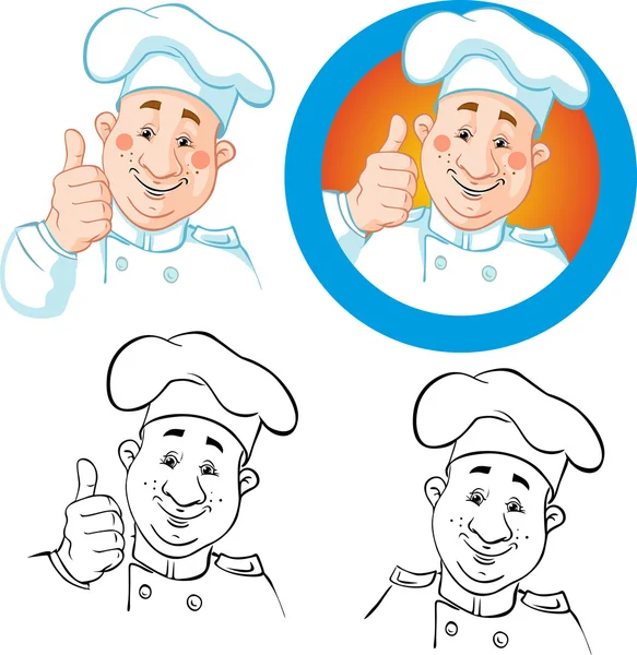 Icono y esquema del chef — Archivo Imágenes Vectoriales