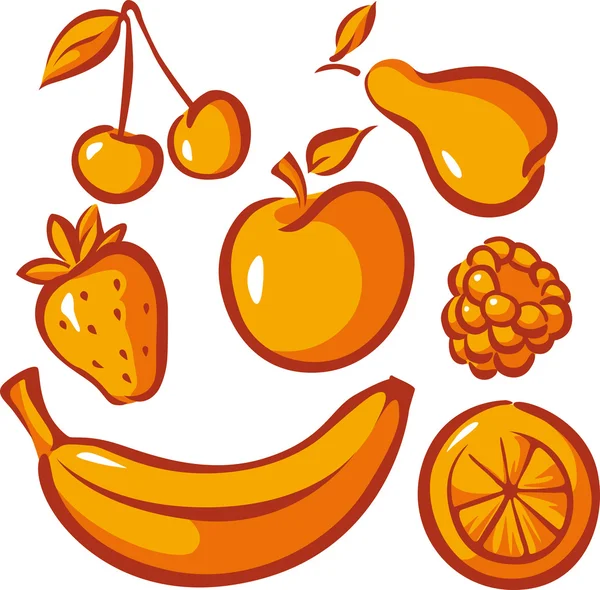 Conjunto de frutas — Vector de stock