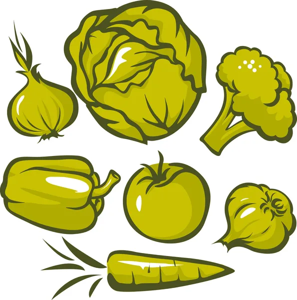 Set of green vegetable — Stock Illustration Set of green vegetable Vector Graphics