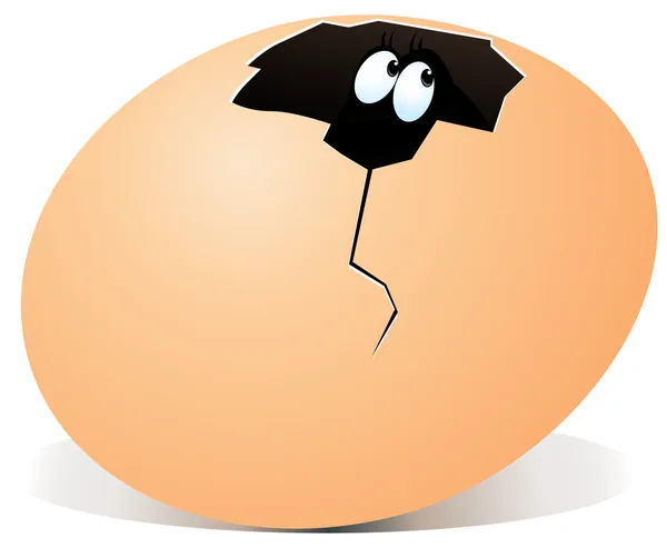 Illustratie van gebroken ei met verrassing binnen — Stockvector