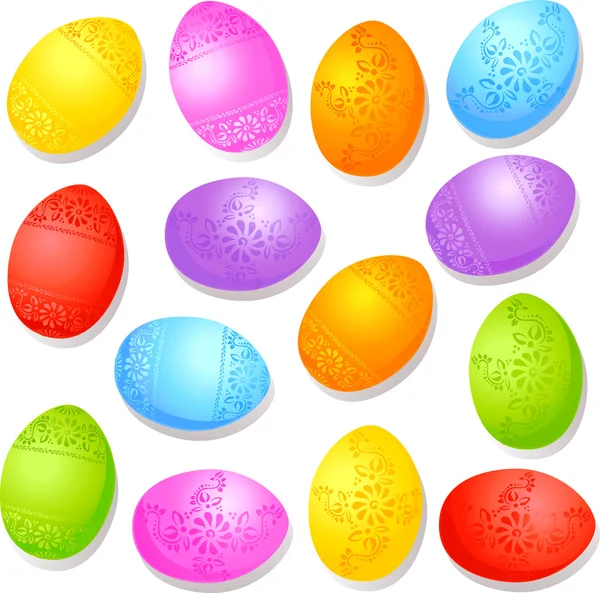 Huevos de Pascua decorativos coloridos — Vector de stock