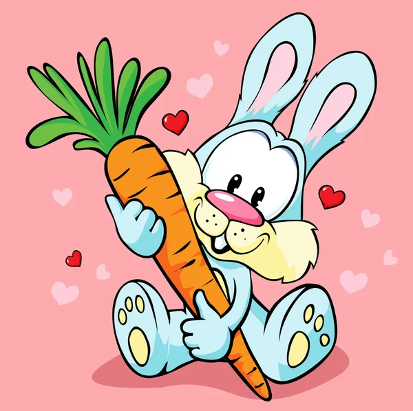 可爱的小兔子举行胡萝卜 — 图库矢量图片
