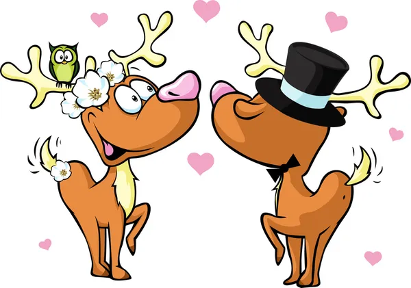 Reindeer in love — Stock Vector