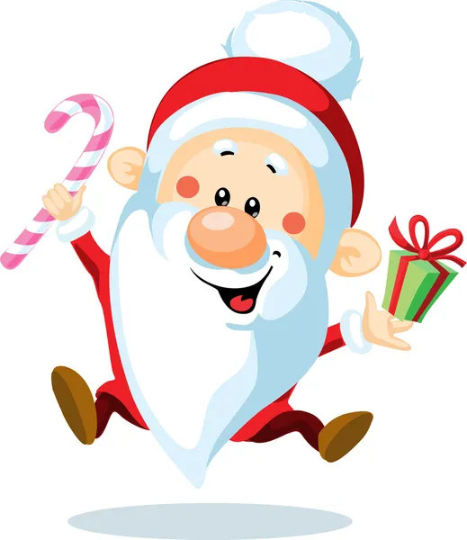 Papai Noel está ansioso para o Natal - ilustração dos desenhos animados — Vetor de Stock