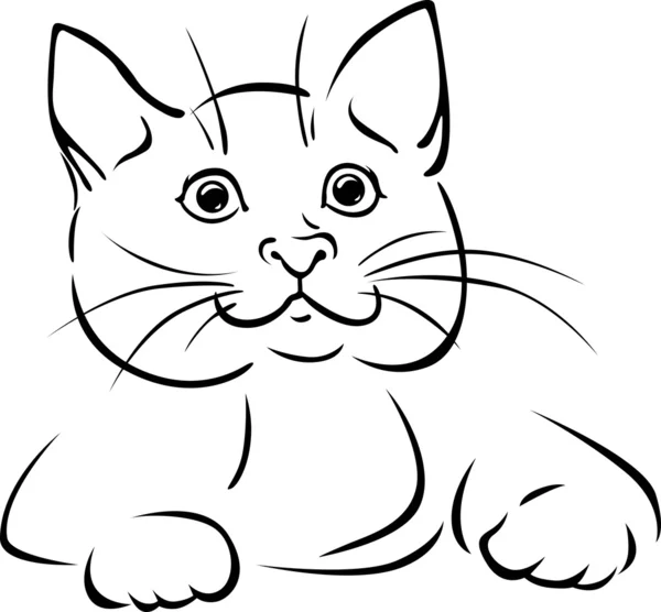 Vector cat - black outline illustration — Stock Vector