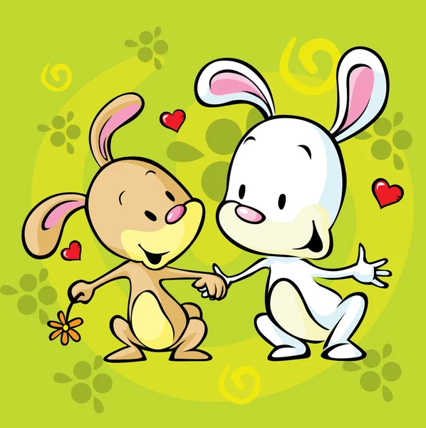 กระต่ายในความรัก — ภาพเวกเตอร์สต็อก