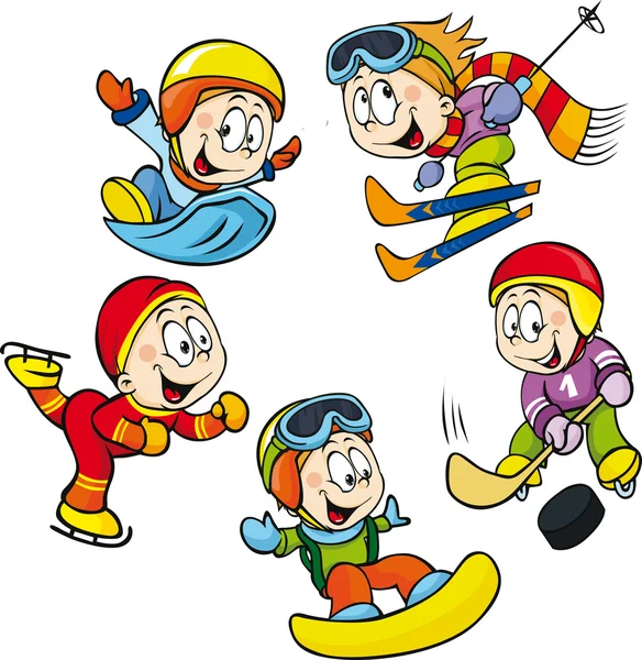 kış spor - hokey oyuncusu, skater boy, kayakçı 