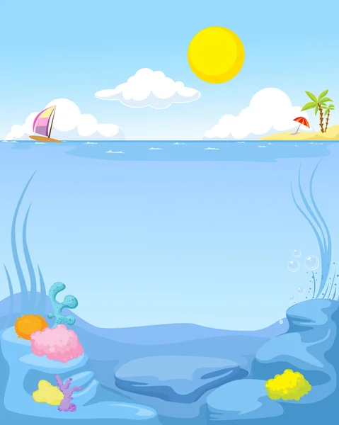 Καλοκαίρι θαλασσινό background - εικονογράφηση φορέας — Διανυσματικό Αρχείο