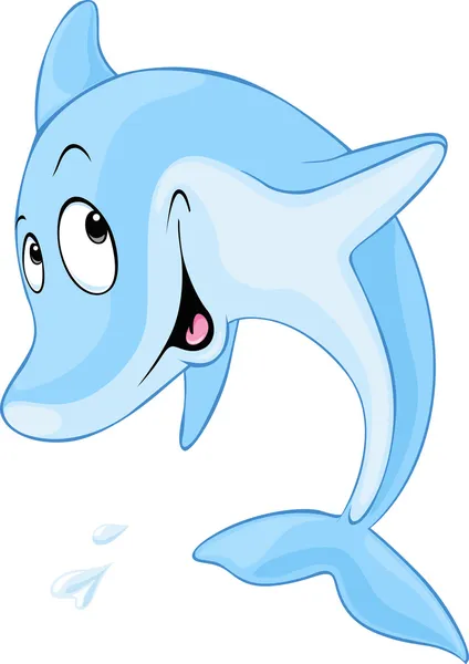 Bonita caricatura de delfines - ilustración vectorial — Vector de stock