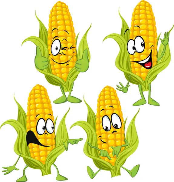 Kukuřice karikaturu s rukama Royalty Free Stock Vektory
