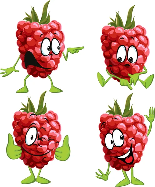 Kartun raspberry - Stok Vektor