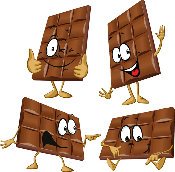 Desenho animado de chocolate com mão gesticulando — Vetor de Stock