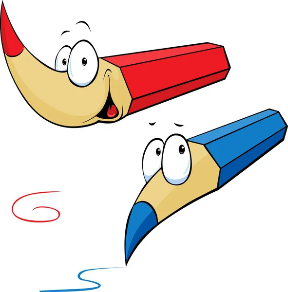 Dibujos animados divertidos lápices de colores — Vector de stock