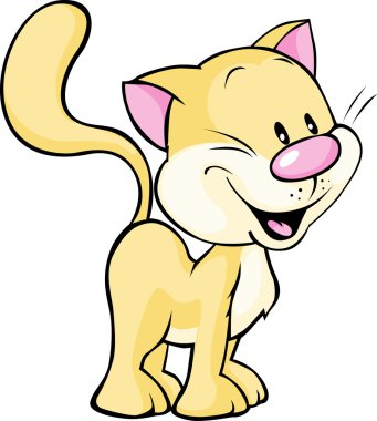 gülümseyerek, izole duran sevimli kedi