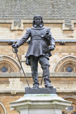 Oliver cromwell - heykelin önünde westminster Sarayı (Parlamento), lo