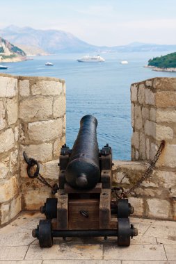 Cannon işaret cruise gemisi, dubrovnik duvarların, Hırvatistan