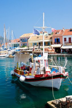 Yunan Adası Limanı Köyü, fiscardo, kefalonia, Yunanistan