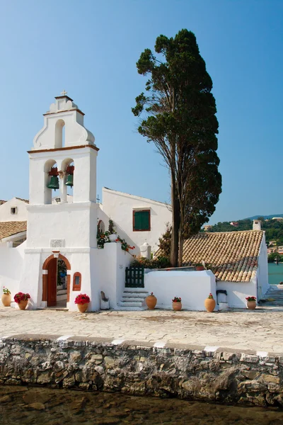 Mus island, pondikonisi klostret, Korfu, Grekland — Stockfoto