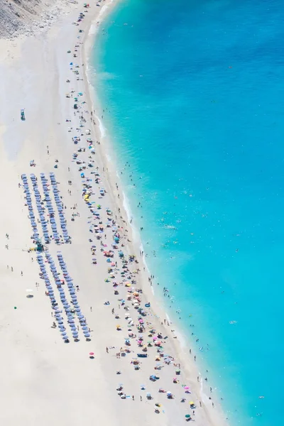 Widok z lotu ptaka Myrtos beach — Zdjęcie stockowe