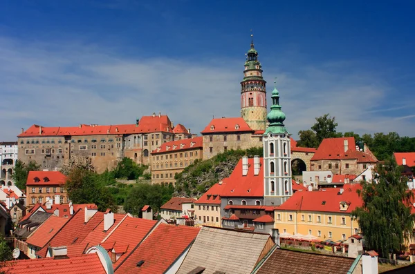 Vista sobre o castelo de Schwarzenberg em Cesky Krumlov / Krumau — Fotografia de Stock