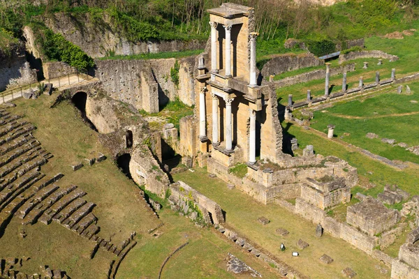 Remains of Roman Amphitheatre in Volterra, Tuscany, Italy — Stock Photo, Image