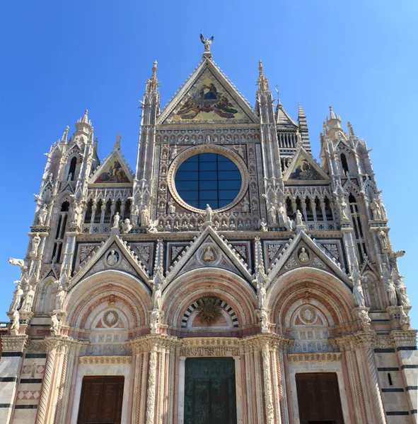 Gevel van siena koepel (duomo di siena), Italië — Stockfoto