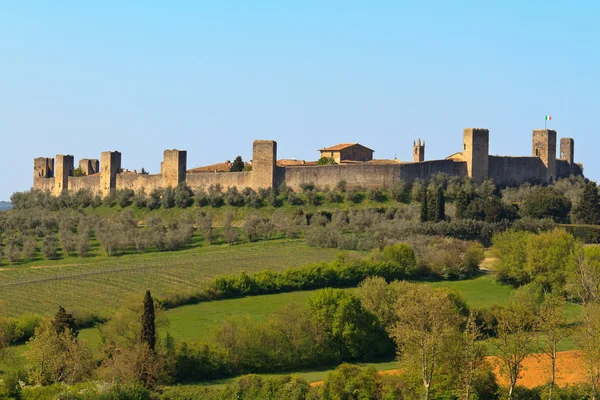 Cidade de Monteriggioni, perto de Siena, Toscana, Itália — Fotografia de Stock