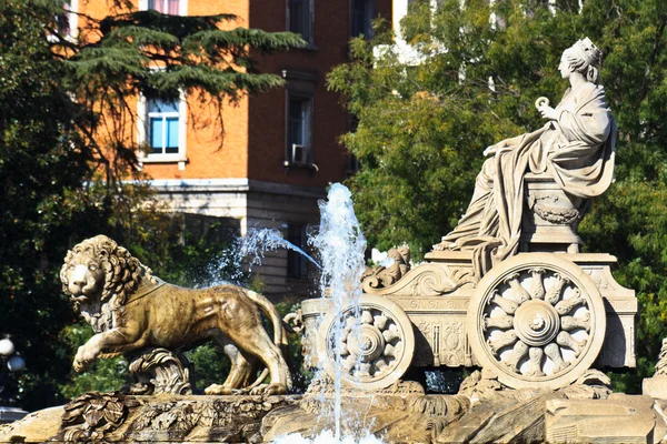 Plaza de cibeles fontanna, Madryt, Hiszpania — Zdjęcie stockowe