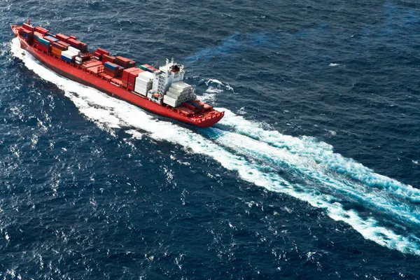 Container ship aerial view — Stock Photo, Image