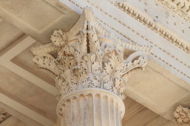 Roma Tapınağı ayrıntıları, provence, nimes, Fransa