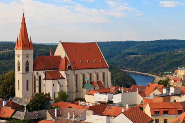 Znojmo Znaimi, a Szent Nicolas templomot, Cseh Köztársaság — Stock Fotó