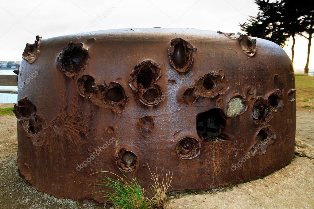 Destroyed German Bunker of the atlantic wall from world war 2 (F