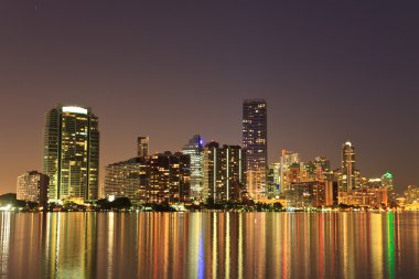 Miami florida bayfront manzarası, gece