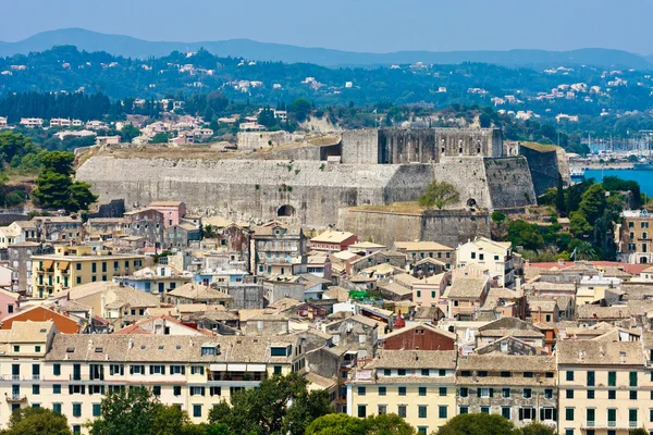 Korfu, kerkyra befästningar flygfoto, Grekland — 图库照片