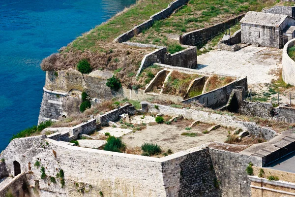 Corfu, kerkyra fortificaties luchtfoto, Griekenland — Stockfoto