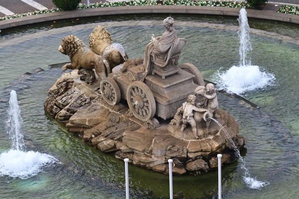 Plaza de cibeles fontanna, Madryt, Hiszpania — Zdjęcie stockowe