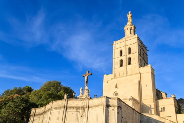 Avignon - notre dames des kupoler kyrkan nära påvliga palatset, visat — Stockfoto