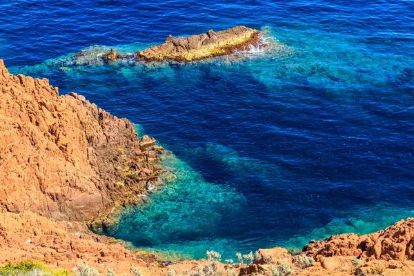 Beau littoral panoramique sur la Côte d'Azur près de Cannes, Fr — Photo