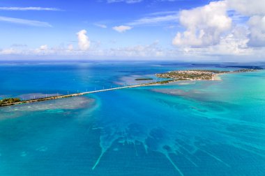 Florida keys Köprüsü ile havadan görünümü