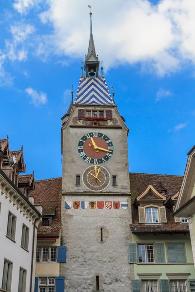Zytturm. Menara Zyt di Kota Zug, Swiss — Stok Foto