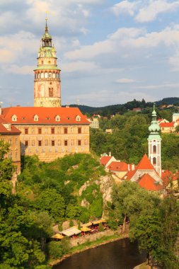 Cesky krumlov krumau, görünüm üzerinde kale kule