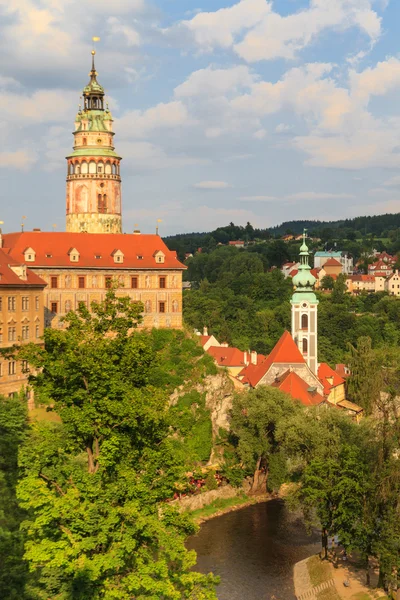 Cesky Krumlov Krumau, Veduta sul Castello e sul fiume — Foto Stock