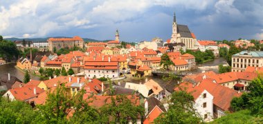 Cesky krumlov, krumau panorama, UNESCO Dünya Miras Listesi