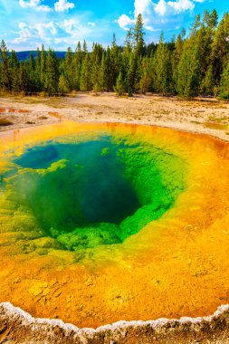 sabah zafer Havuzu, yellowstone Milli Parkı, üst Şofben basi