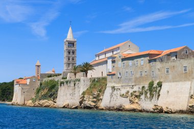 Hırvat Island rab, city view ve tahkimatı, Hırvatistan