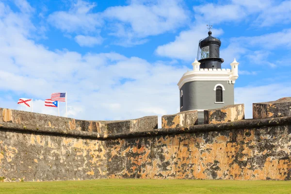 San Juan, Lighthouse at Fort San Felipe del Morro, Puerto Rico — Stock Photo, Image