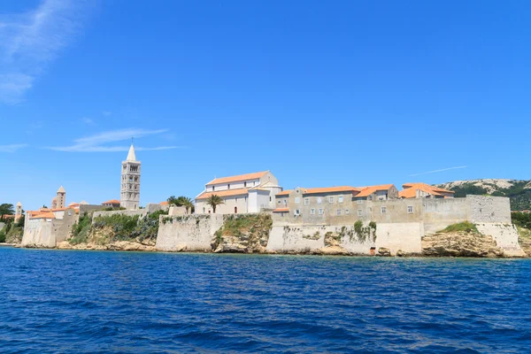 Croatian island of Rab, view on city and fortifications, Croatia — Stock Photo, Image