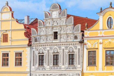telc, Çek Cumhuriyeti (unesco w Rönesans evlerin dış cephe