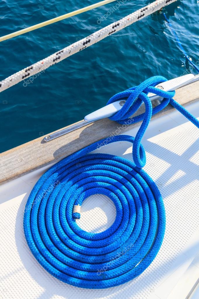 Sailboat rope detail on yacht