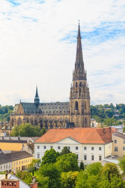 Linz cityscape ile yeni bir katedral, Avusturya Telifsiz Stok Imajlar